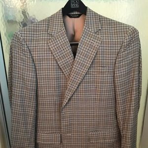 Jos A. Banks Traveler Mens Plaid Wool Blazer